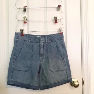 J Crew high rise cuffed retro style denim shorts